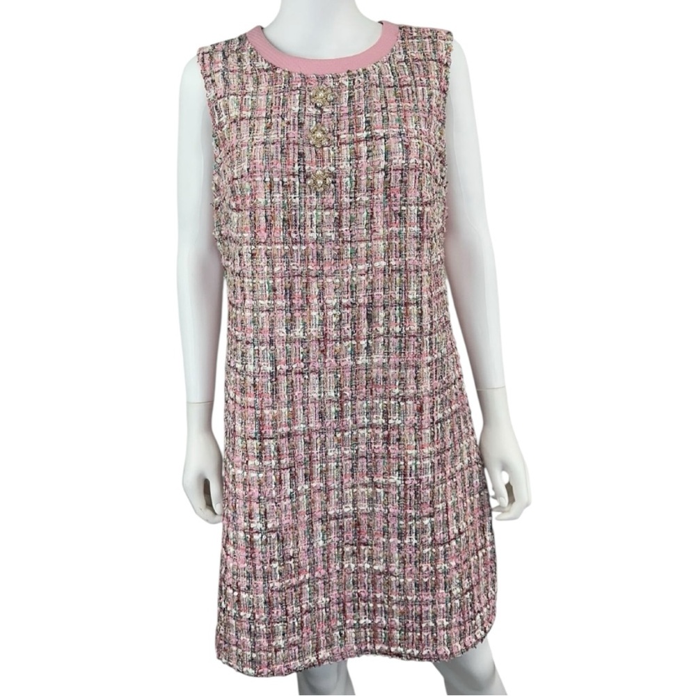 VOY NWT Pink Tweed Dress Size L